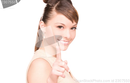 Image of woman pointing her finger