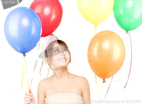 Image of party girl with balloons