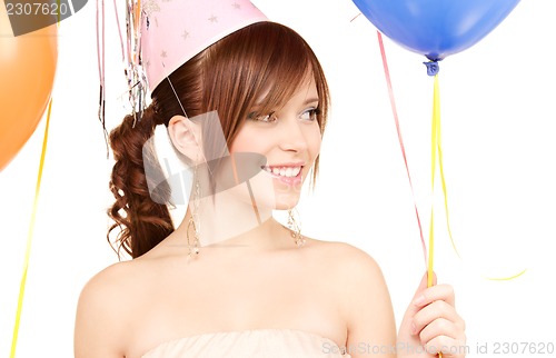 Image of party girl with balloons