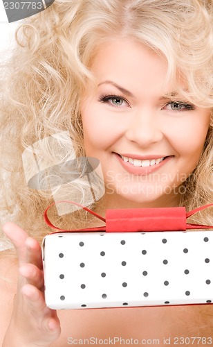 Image of happy girl with gift box