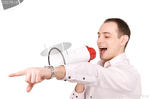 Image of businessman with megaphone