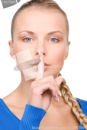 Image of finger on lips