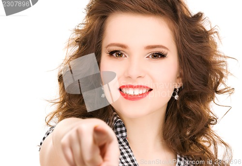 Image of woman pointing her finger