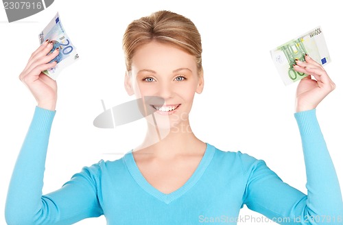 Image of lovely woman with money
