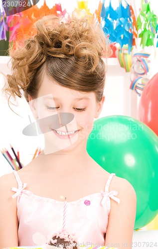 Image of party girl with cake