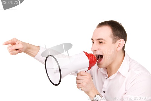 Image of businessman with megaphone