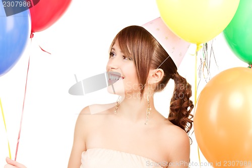 Image of party girl with balloons
