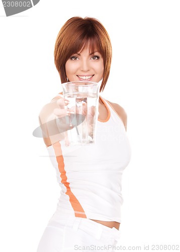 Image of woman with glass of water