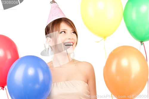 Image of party girl with balloons