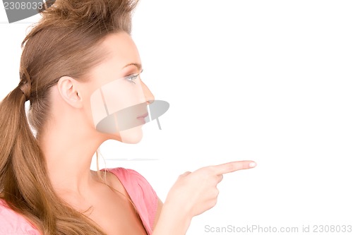 Image of woman pointing her finger