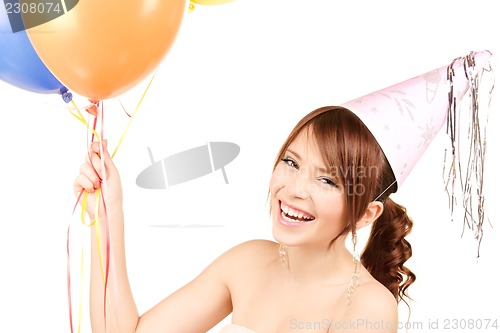 Image of party girl with balloons