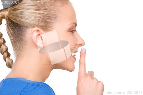 Image of finger on lips