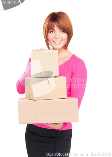 Image of businesswoman with parcels