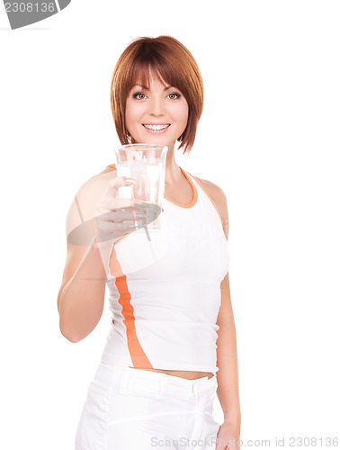 Image of woman with glass of water