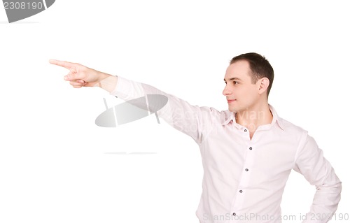 Image of businessman pointing his finger