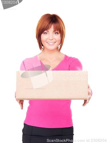 Image of businesswoman with parcel
