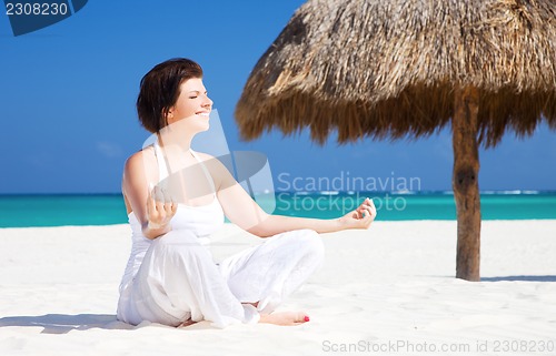 Image of meditation on the beach