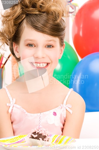 Image of party girl with cake