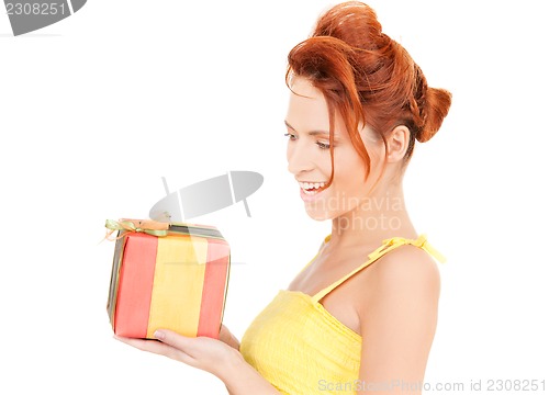 Image of happy girl with gift box