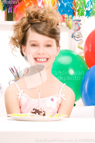 Image of party girl with cake