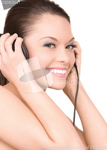 Image of happy woman in headphones