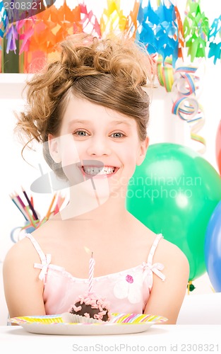 Image of party girl with cake