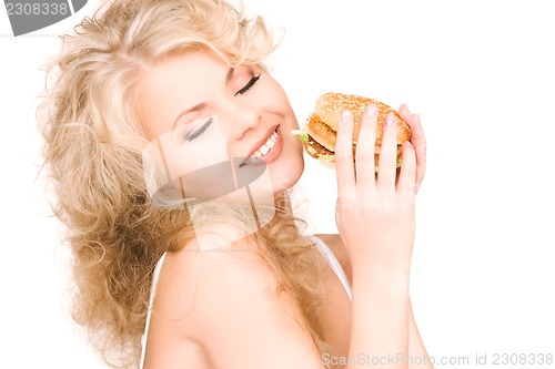 Image of woman with burger