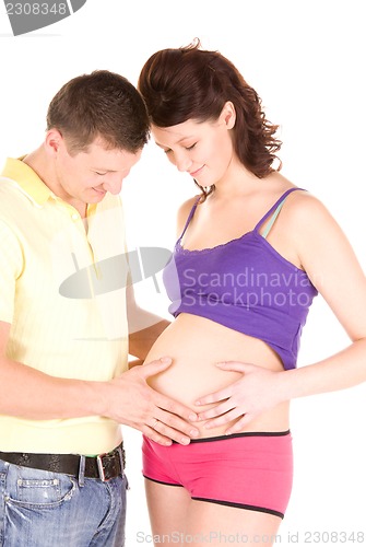 Image of happy couple waiting for baby