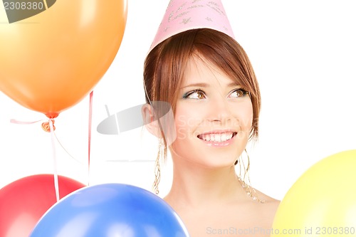 Image of party girl with balloons