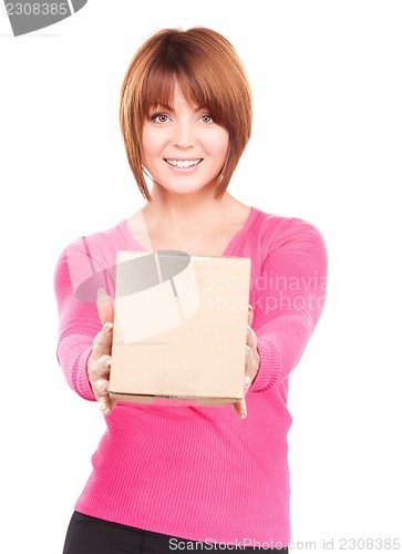 Image of businesswoman with parcel