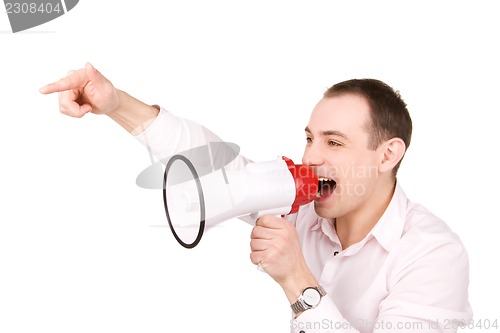 Image of businessman with megaphone