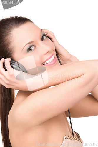 Image of happy woman in headphones