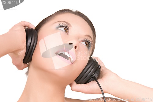 Image of happy woman in headphones