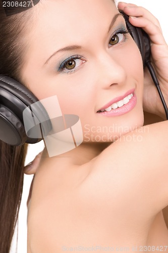 Image of happy woman in headphones