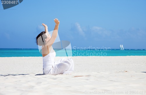 Image of meditation on the beach