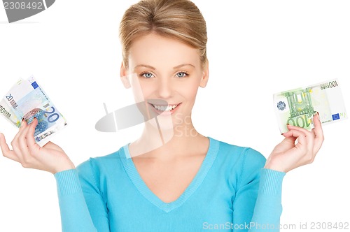 Image of lovely woman with money