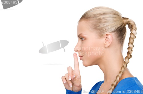 Image of finger on lips