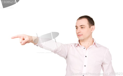 Image of businessman pointing his finger