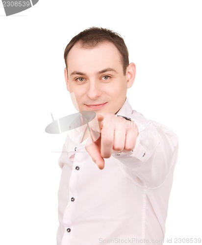 Image of businessman pointing his finger