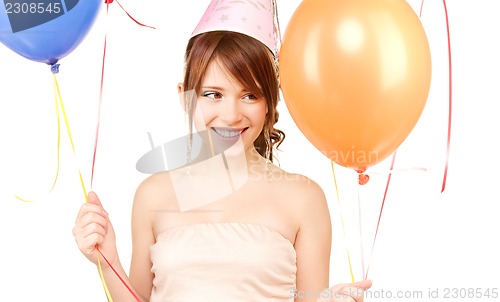 Image of party girl with balloons