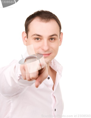 Image of businessman pointing his finger