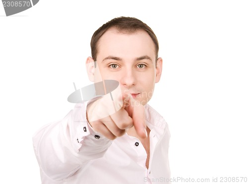 Image of businessman pointing his finger