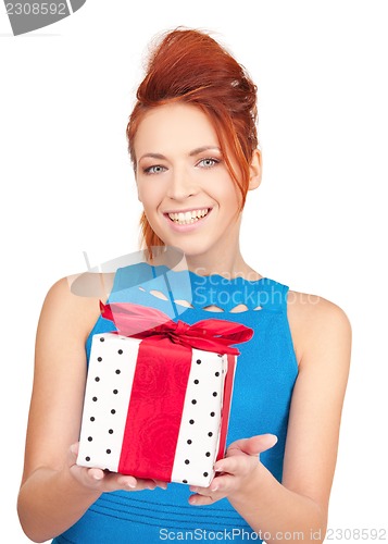 Image of happy girl with gift box