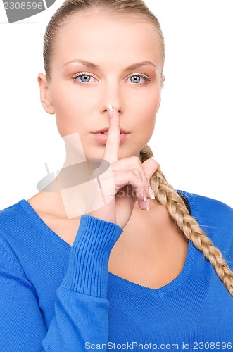 Image of finger on lips