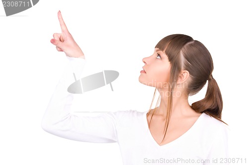Image of businesswoman pointing her finger