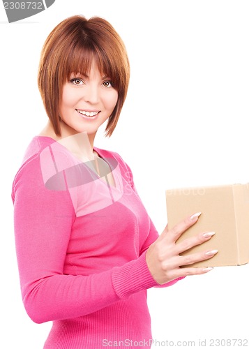 Image of businesswoman with parcel