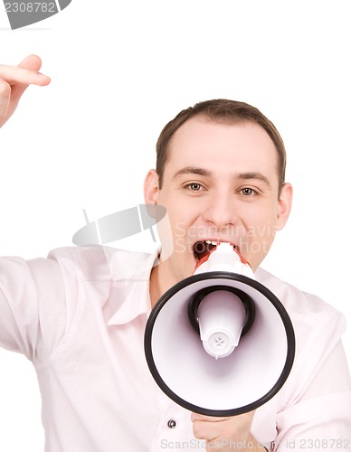 Image of businessman with megaphone