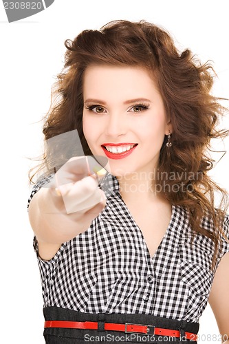 Image of woman pointing her finger