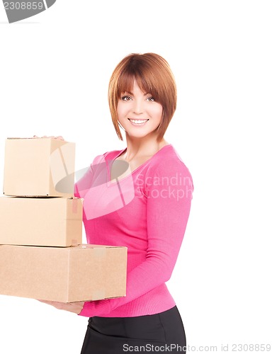 Image of businesswoman with parcels