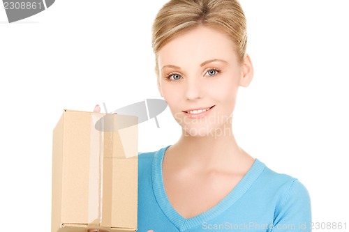 Image of businesswoman with parcel